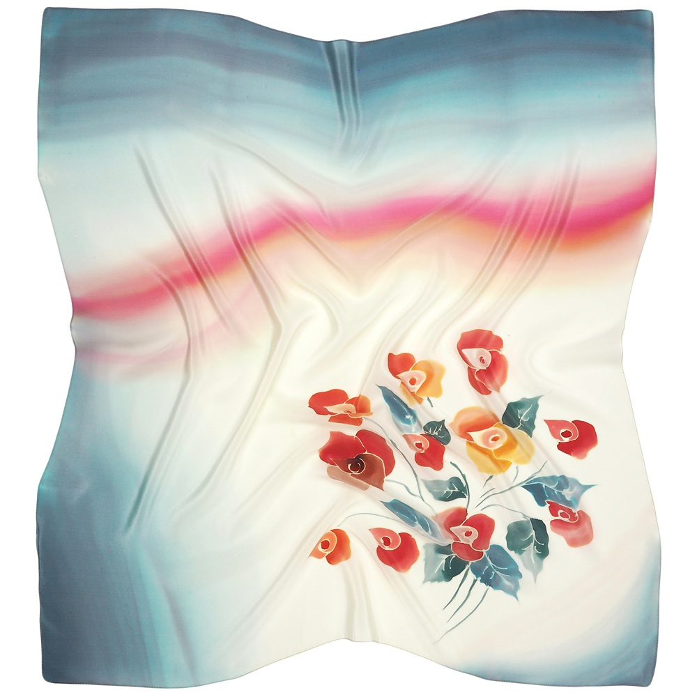 Apaszka jedwabna ręcznie malowana 89x83cm AM-1036b